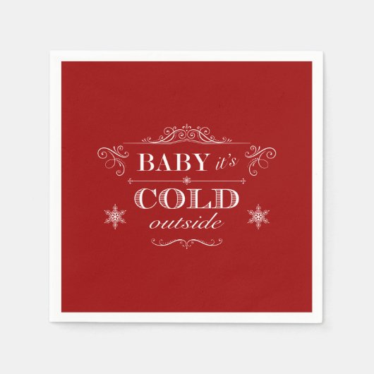 冬の外は寒いお祝い スタンダードカクテルナプキン (正面)