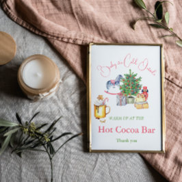 冬の外は寒いホットココアバーベビーシャワー ポスター