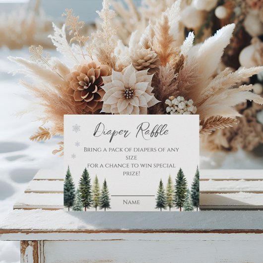 冬の外は寒いワンダーランドおむつラッフル エンクロージャーカード