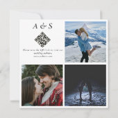 冬の夜と松のモダン木の水の色結婚の セーブザデート (裏面)