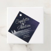 冬の夜と松のモダン木の水の色結婚の フェイバータグ (インサイチュ)