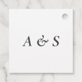 冬の夜と松のモダン木の水の色結婚の フェイバータグ (裏面)