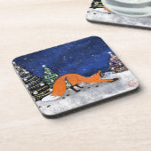 冬の夜にキツネを開く。 コースター (左側)