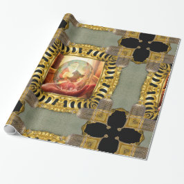 冬の夜にサンタの夢を見る ラッピングペーパー