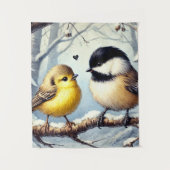 冬の夜に鳥凍っていを愛する タペストリー (正面)