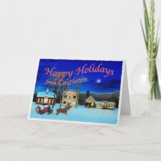 冬の夜のキャスルトン・バーモント シーズンカード