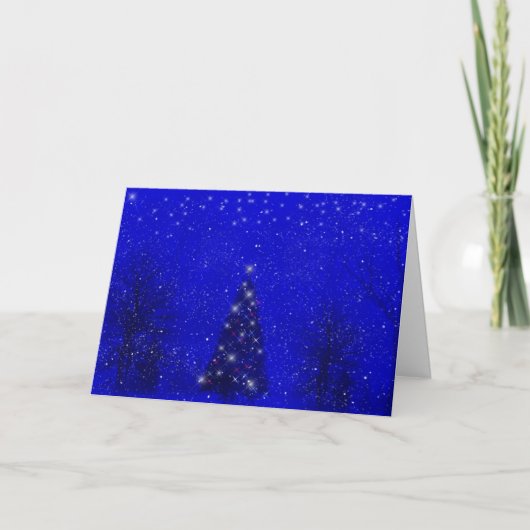 冬の夜のクリスマスカード シーズンカード (正面)