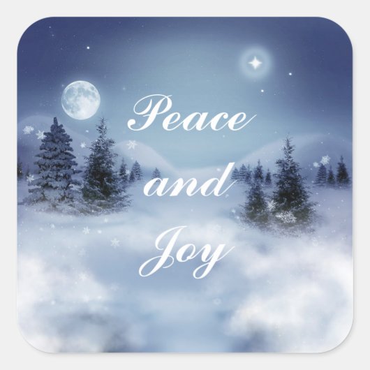 冬の夜のシール スクエアシール (正面)