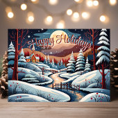 冬の夜のシーン幸せな休日 シーズンカード