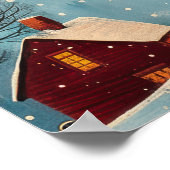 冬の夜のフォーク美術油絵ポスター ポスター (角)