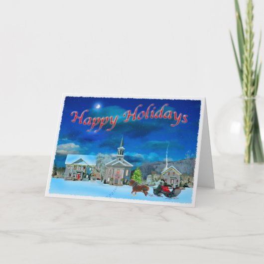 冬の夜のブリストル・バーモント シーズンカード (正面)