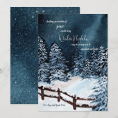 冬の夜のホリデーカード シーズンカード (正面/裏面)