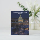 冬の夜のワシントンD.C.キャピトル建物 ポストカード (スタンド正面)
