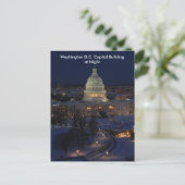 冬の夜のワシントンD.C.議会議事堂 ポストカード (スタンド正面)