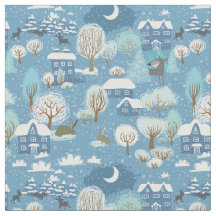 冬の夜のヴィンテージ村の風景