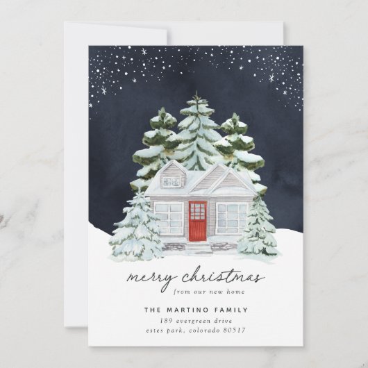 冬の夜の休暇引越し告知 案内状 (正面)