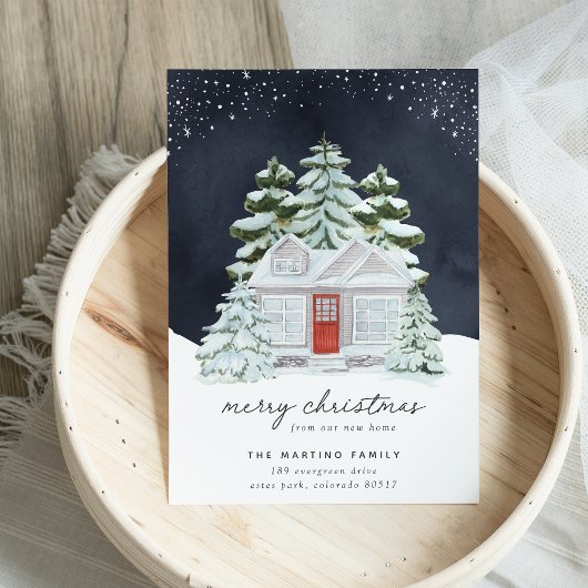 冬の夜の休暇引越し告知 案内状