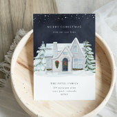 冬の夜の休暇引越し告知 案内状