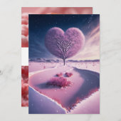 冬の夜の囁き：夢想冬のハート 招待状 (正面/裏面)