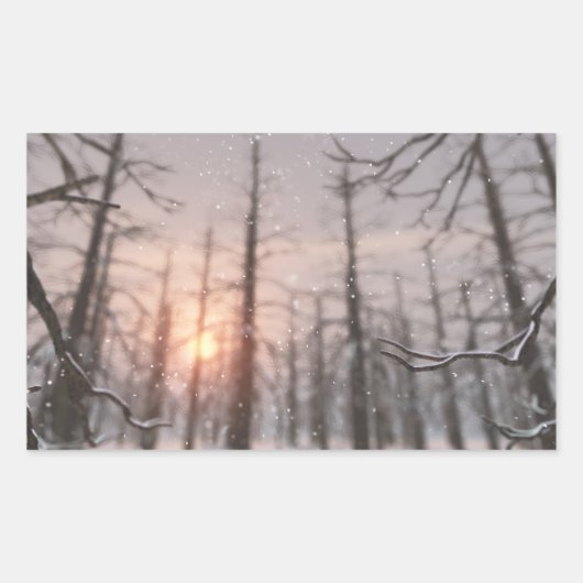 冬の夜の夢のステッカー 長方形シール (正面)