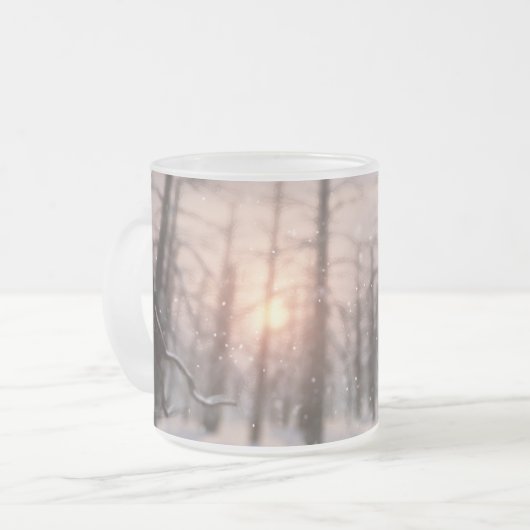 冬の夜の夢のマグカップ フロストグラスマグカップ (正面左)
