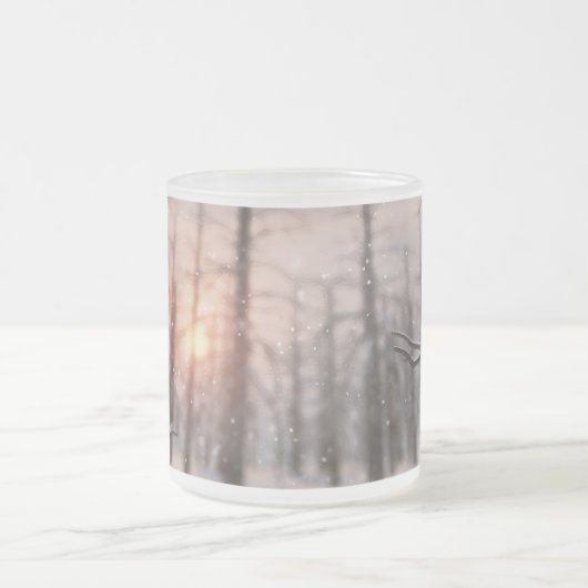 冬の夜の夢のマグカップ フロストグラスマグカップ (中央)