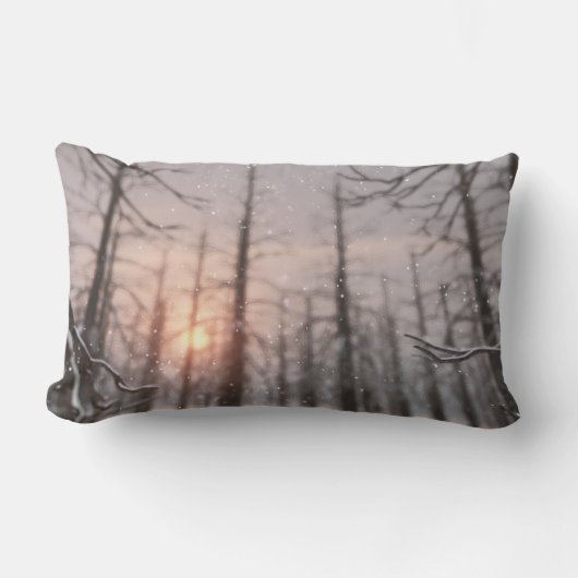 冬の夜の夢の枕 ランバークッション (正面)