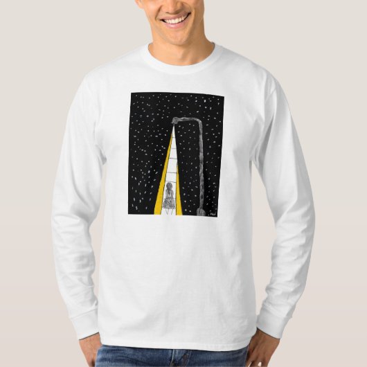 冬の夜の散歩 Tシャツ (正面)