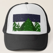 冬の夜の木の森 キャップ (正面)