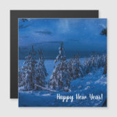 冬の夜の森の道 (正面/裏面)