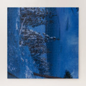 冬の夜の森の道 ジグソーパズル (横)