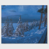 冬の夜の森の道 ラッピングペーパー (フラット)