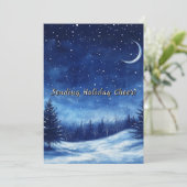 冬の夜の水色クリスマスシーズンの休日 シーズンカード (スタンド正面)