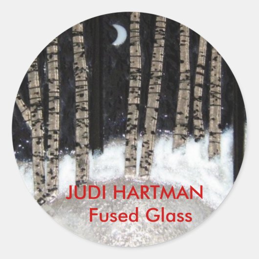 冬の夜の溶融ガラス ラウンドシール (正面)