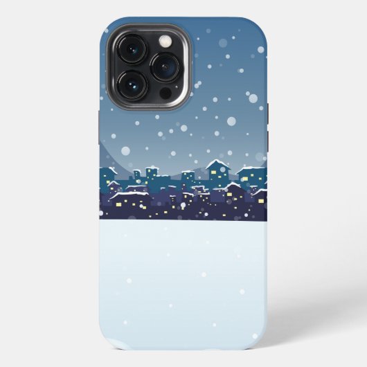 冬の夜の背景 iPhoneケース (裏面)
