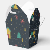 冬の夜の雪が小さな家に踊る フェイバーボックス (オープン)