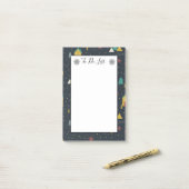 冬の夜の雪の結晶 小さな家 やることリスト ポストイット (デスク上)