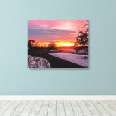 冬の夜明け キャンバスプリント (インサイチュ (ウッドフロア))