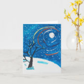 冬の夜 カード (黄色い花)