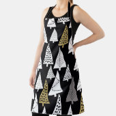 冬の夜：金ゴールド – 銀色の木。 エプロン (インサイチュ)