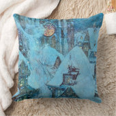 冬の夜Dulacのファインアートの雪の女王 クッション (ブランケット)