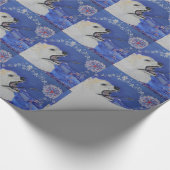 冬の夢の芸術家のグレート・ピレニーズ山は ラッピングペーパー (角)