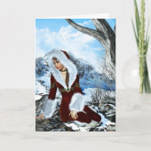冬の夢を見るファンタジークリスマスカード シーズンカード (正面)