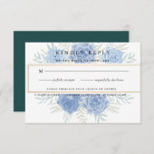 冬の夢想食事の選択RSVPカード 出欠カード (正面/裏面)