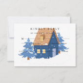 冬の夢想食事の選択RSVPカード 出欠カード (正面)