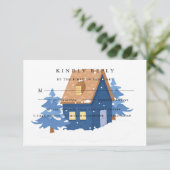 冬の夢想食事の選択RSVPカード 出欠カード (スタンド正面)