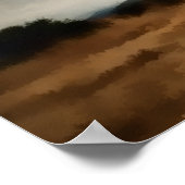 冬の大草原に輝く木と空 ポスター (角)