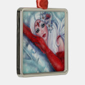 冬の天使のクリスマスの飾り メタルオーナメント (右)