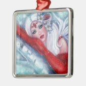 冬の天使のクリスマスの飾り メタルオーナメント (左)