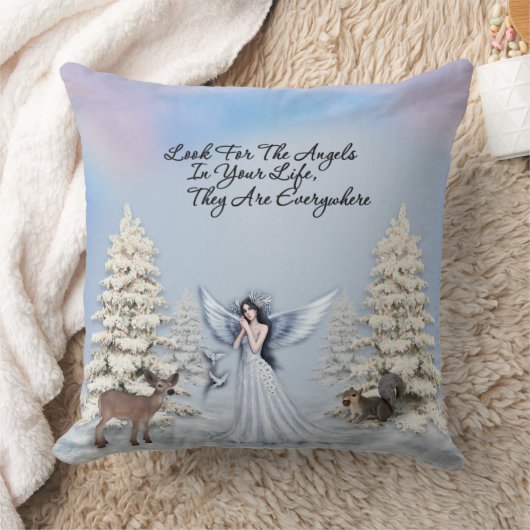 冬の天使は装飾用クッションどこでもあります クッション (ブランケット)